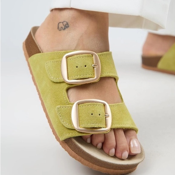 Manijero Shoes - Manijero Irene Leather Suede Strappy Sandal size 10 in Olive Green
